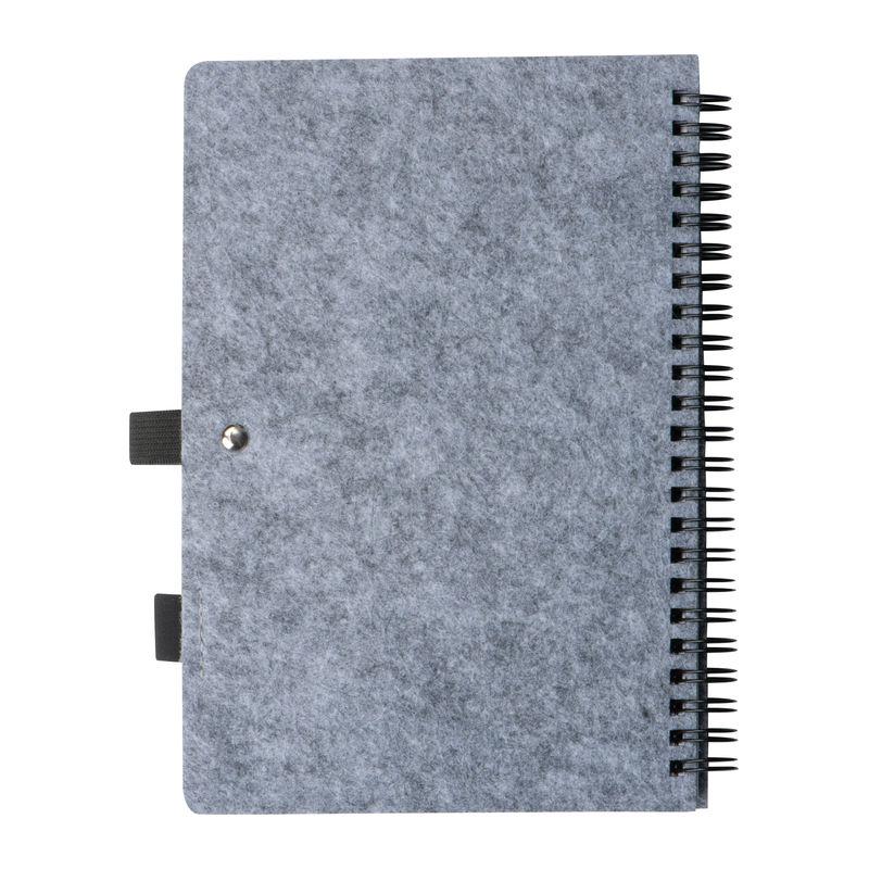 Caiet cu coperți din pâslă RPET Gri