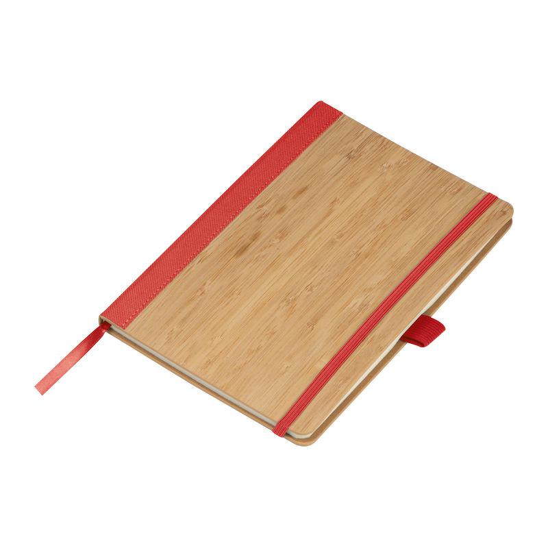Caiet cu coperta din bambus Roșu