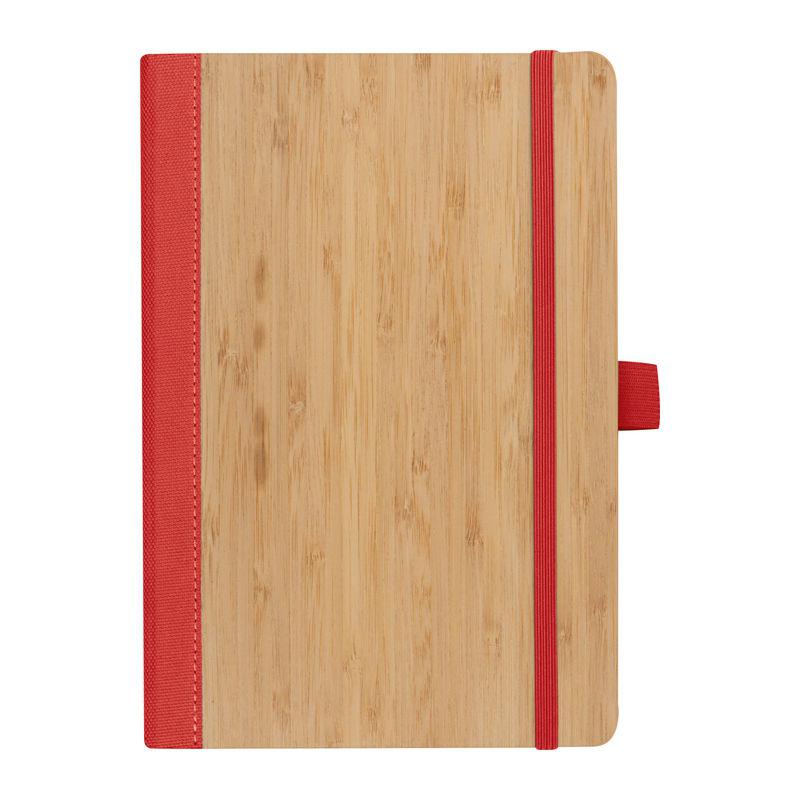 Caiet cu coperta din bambus Roșu