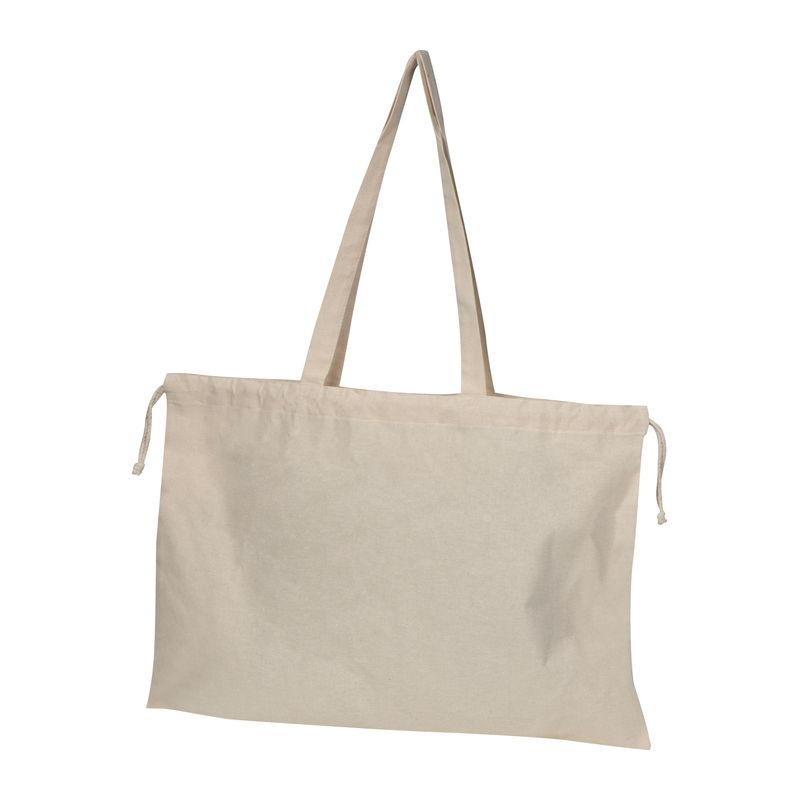 Sacoșă din bumbac organic cu şnur de închidere Beige