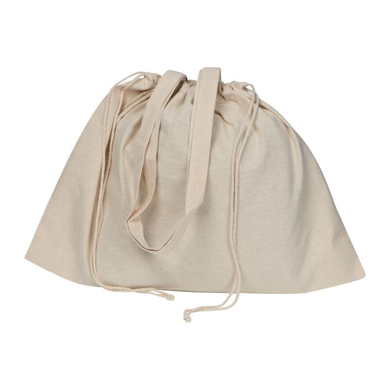 Sacoșă din bumbac organic cu şnur de închidere Beige