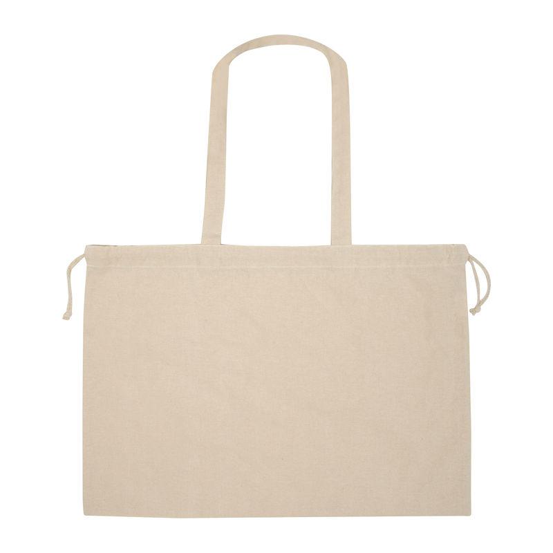 Sacoșă din bumbac organic cu şnur de închidere Beige