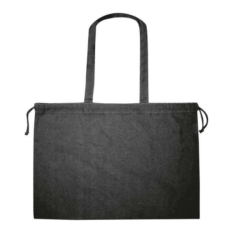 Sacoșă din bumbac organic cu şnur de închidere Negru