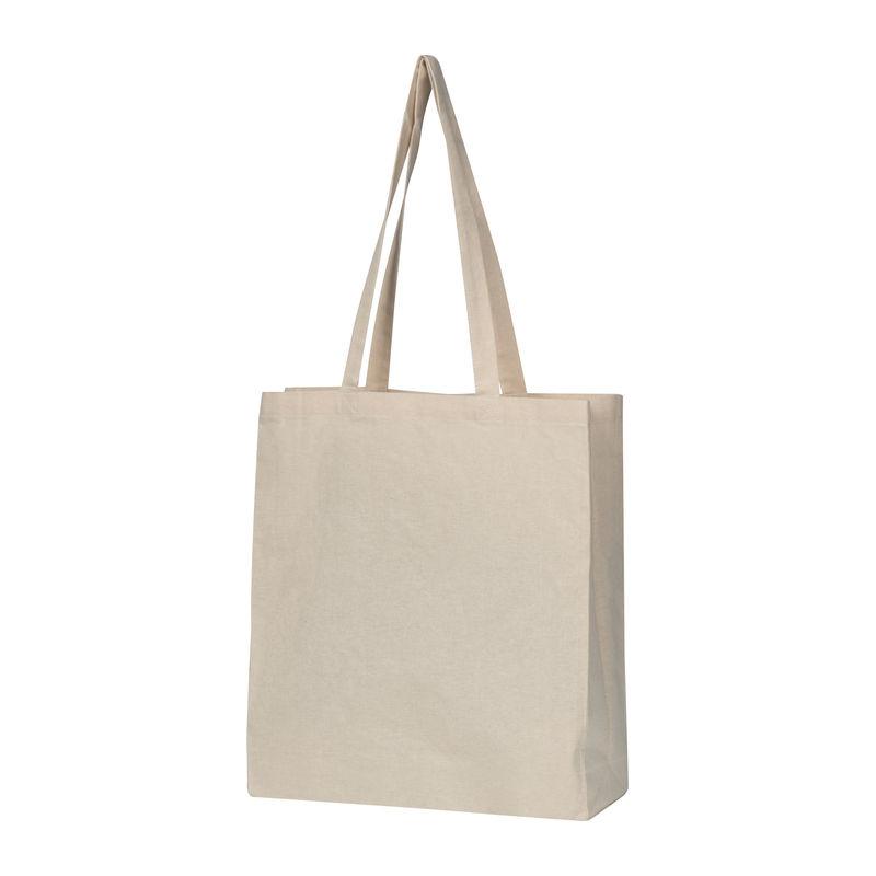 Sacoșă de cumpărături din bumbac organic cu baza pliabilă Beige