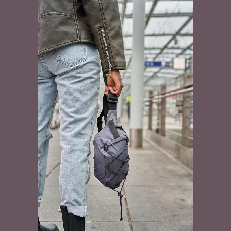 Borsetă din material RPET Gri-Argintiu