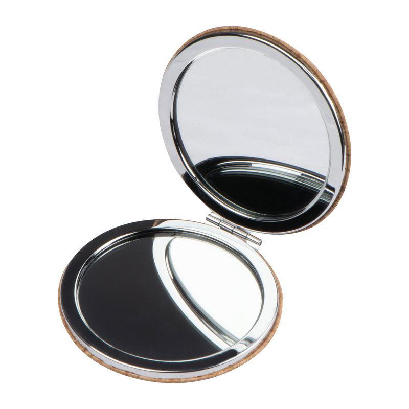 Oglindă cosmetică dublă cu înveliş din plută Beige