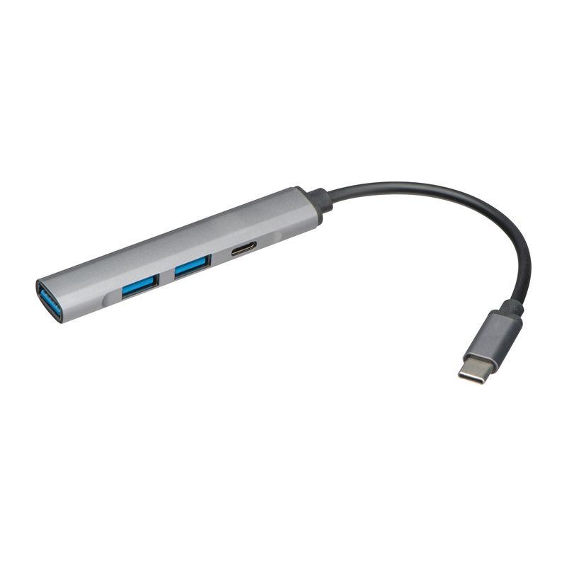 HUB USB din aluminiu reciclat Gri