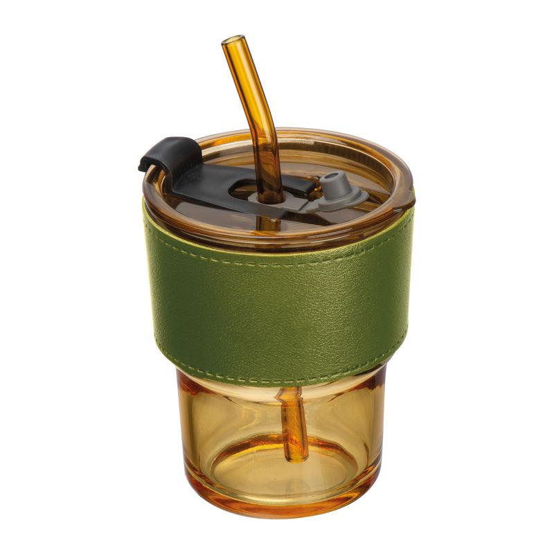 Pahar colorat de băut cu pai Galben