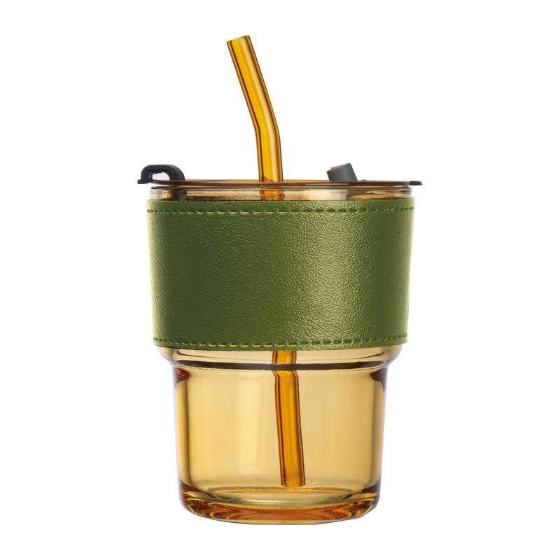 Pahar colorat de băut cu pai Galben