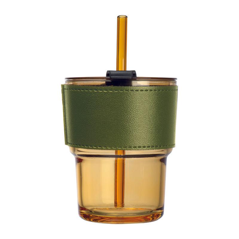 Pahar colorat de băut cu pai Galben