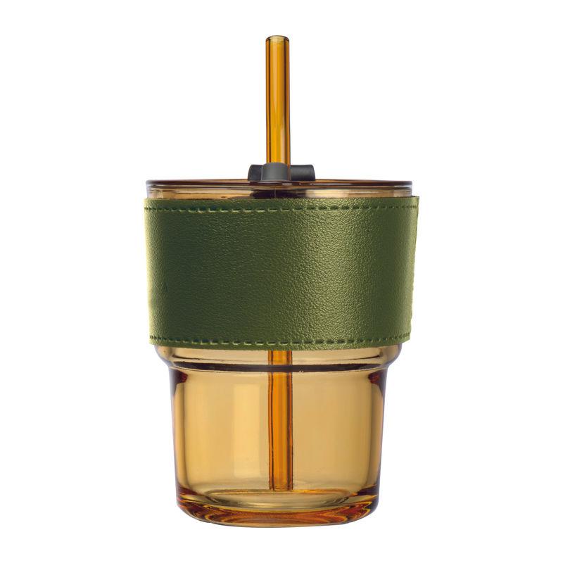 Pahar colorat de băut cu pai Galben