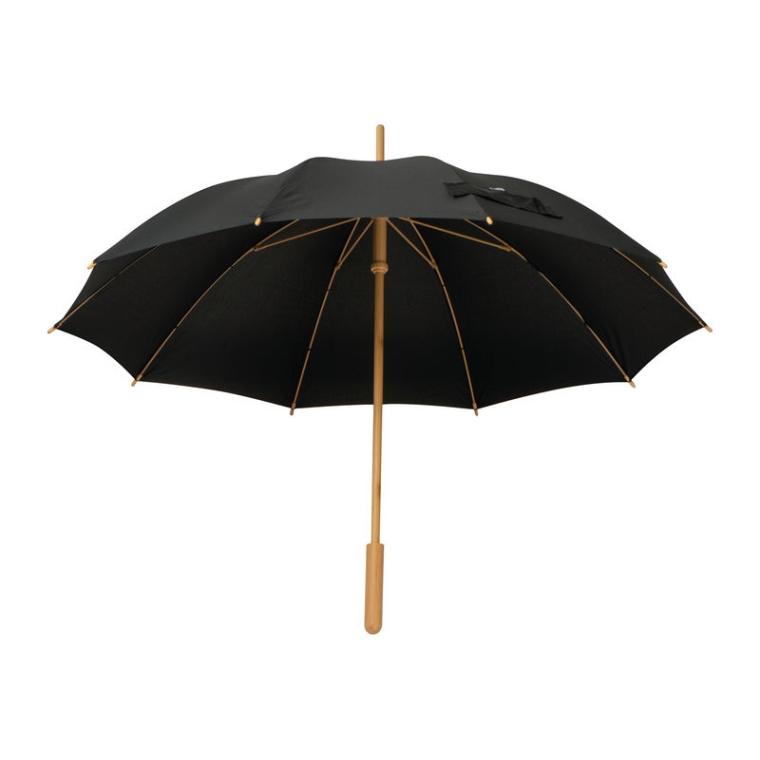 Umbrelă cu mâner din bambus Negru