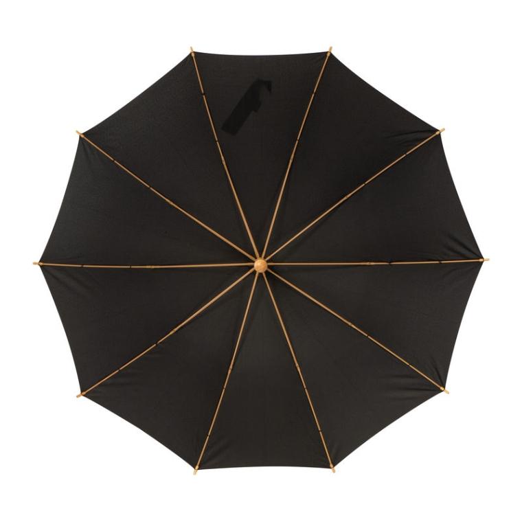 Umbrelă cu mâner din bambus Negru