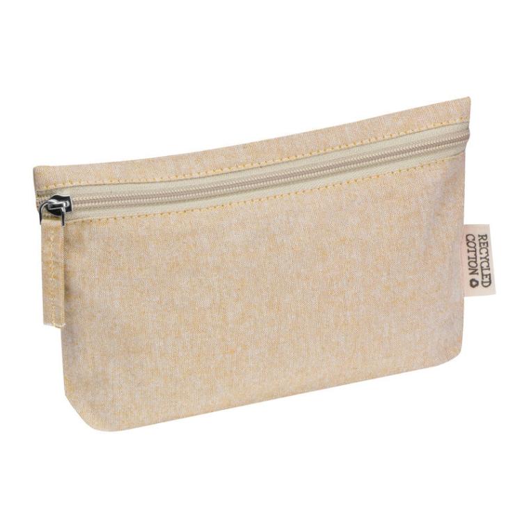 Etui din bumbac reciclat cu fermoar Beige
