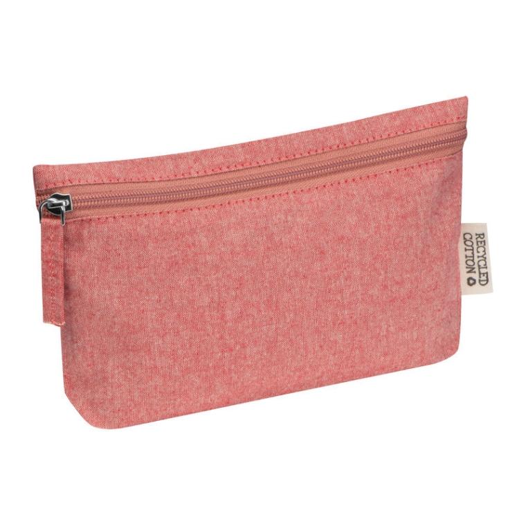Etui din bumbac reciclat cu fermoar Roșu