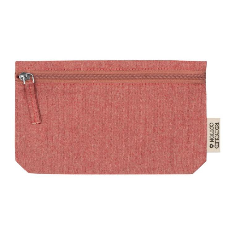 Etui din bumbac reciclat cu fermoar Roșu
