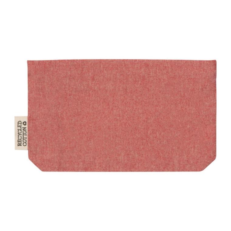 Etui din bumbac reciclat cu fermoar Roșu