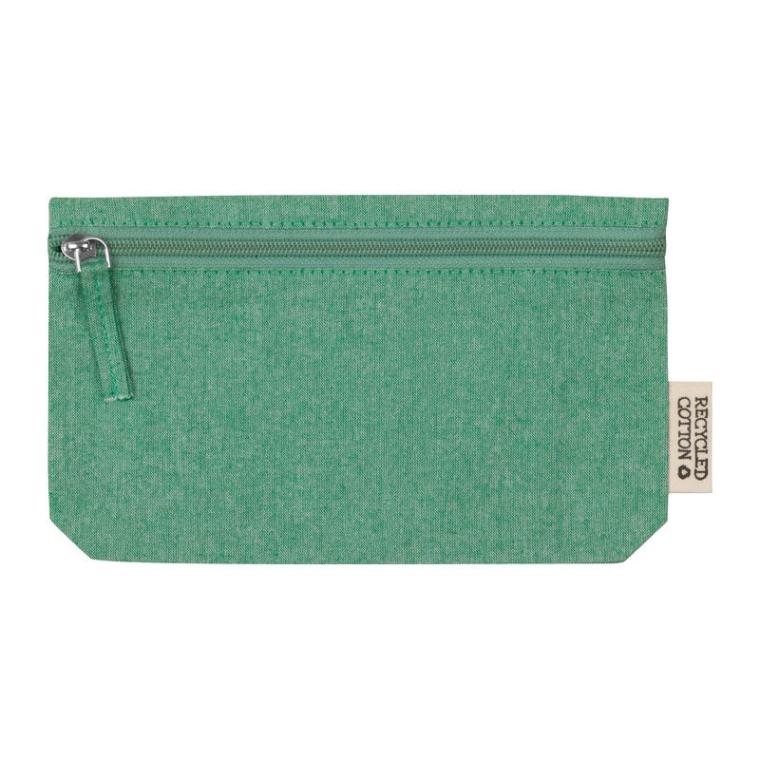 Etui din bumbac reciclat cu fermoar Verde