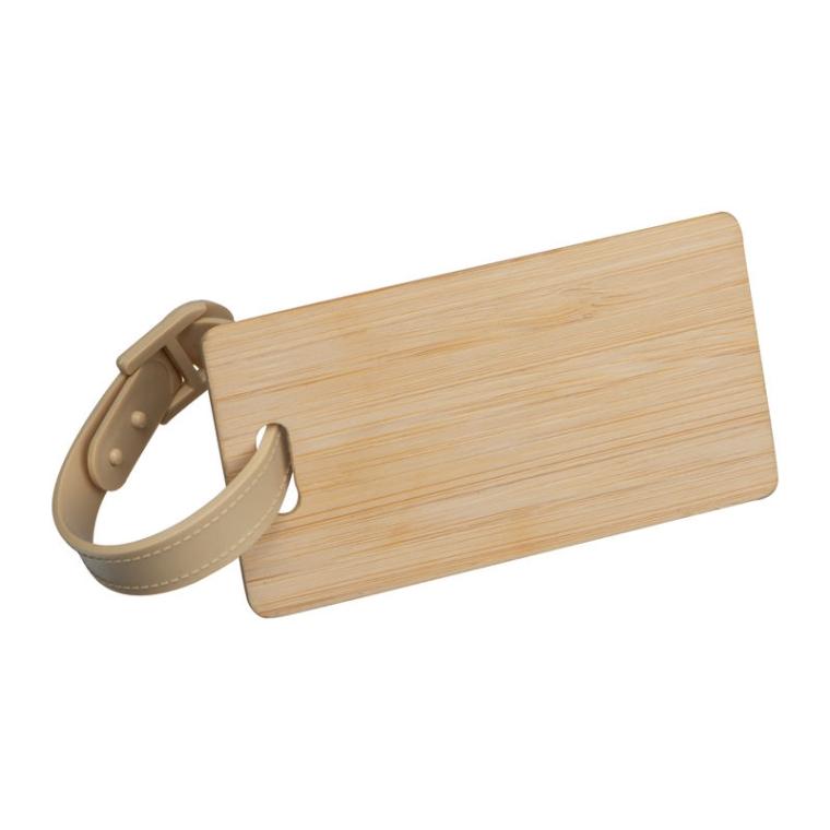 Etichetă pentru bagaj din bambus Beige