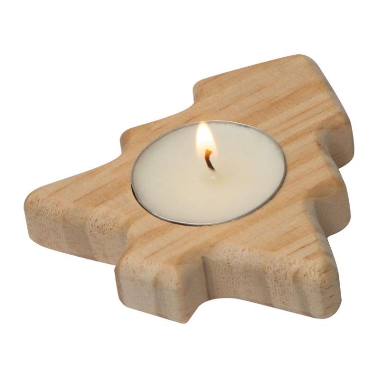 Suport de lumânare din lemn Beige