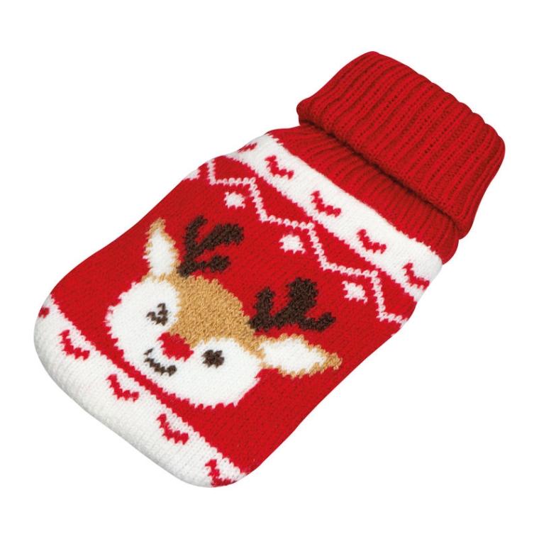 Încălzitor de mâini cu husă tricotată de Crăciun Roșu