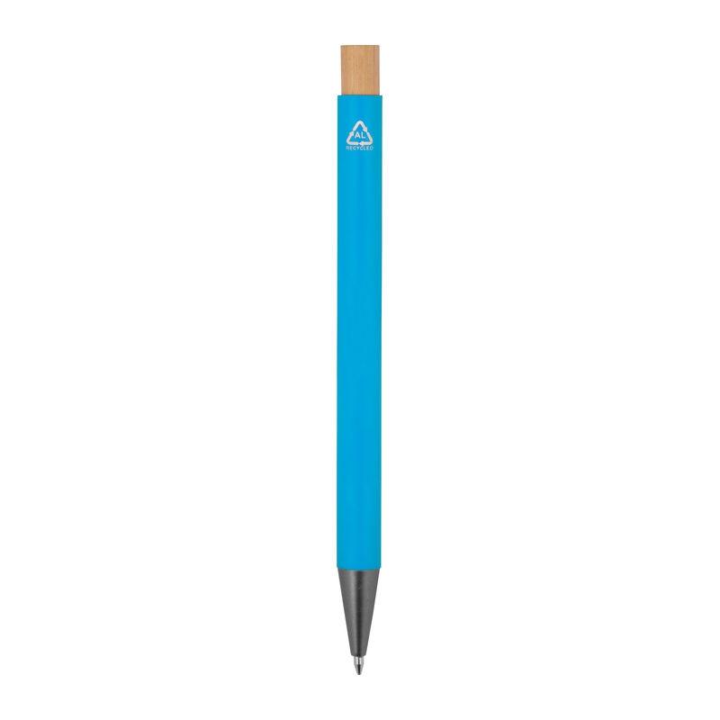Pix din aluminiu reciclat cu buton din bambus Light Blue