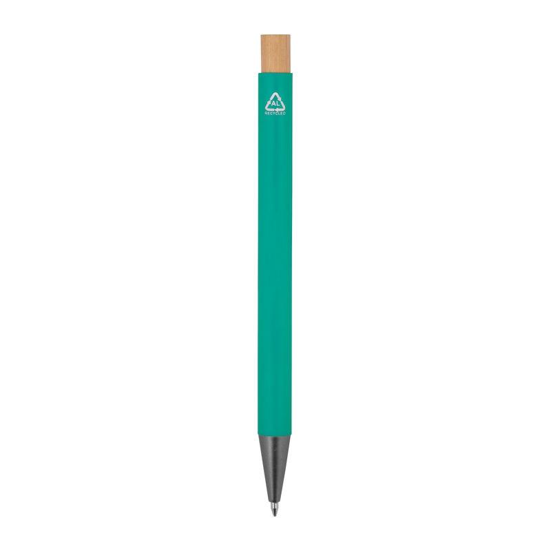 Pix din aluminiu reciclat cu buton din bambus Turquoise