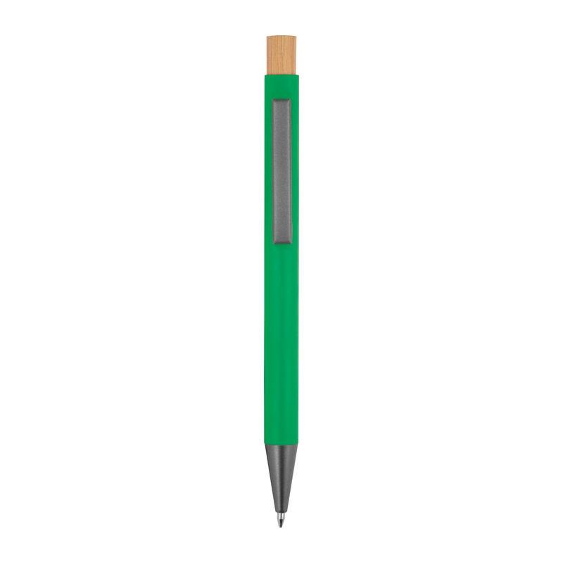 Pix din aluminiu reciclat cu buton din bambus Verde