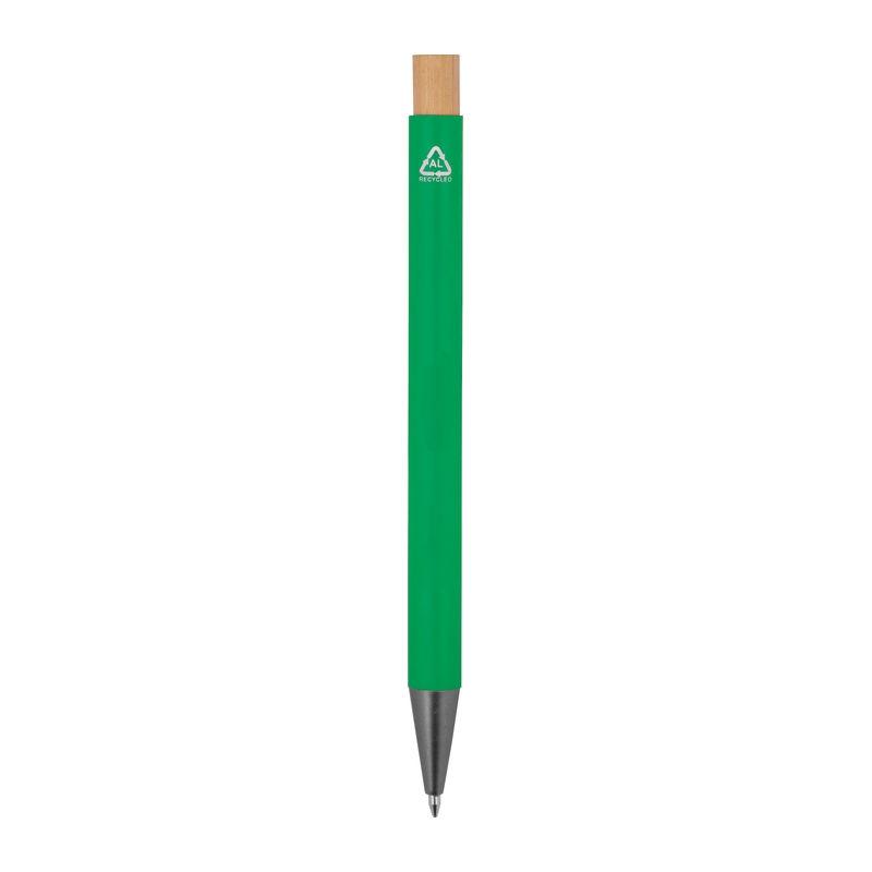 Pix din aluminiu reciclat cu buton din bambus Verde