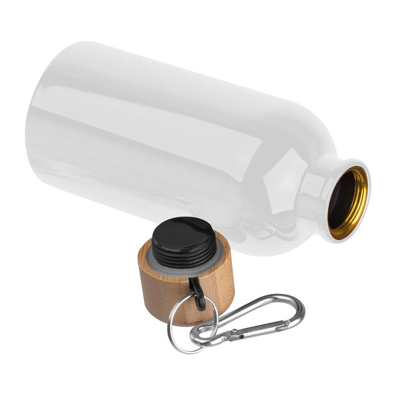 Sticlă din oțel inoxidabil cu carabină, 400 ml Alb