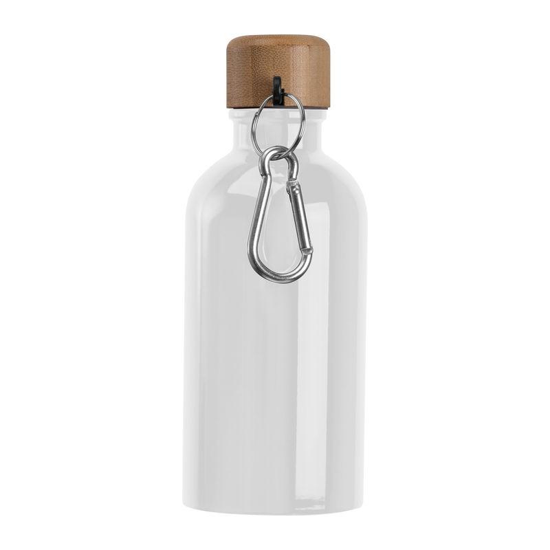Sticlă din oțel inoxidabil cu carabină, 400 ml Alb