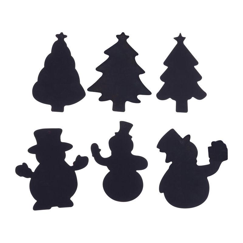 Set de ornamente din hârtie răzuibilă cu agățătoare Negru