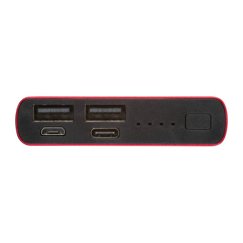 Powerbank din aluminiu reciclat, 10.000 mAh Roșu