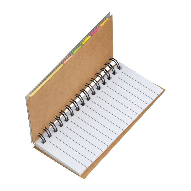Set de notițe autoadezive cu caiet spiralat Beige