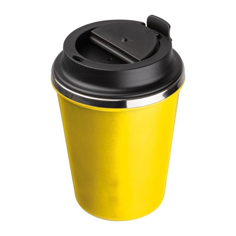 Pahar din oțel inoxidabil cu perete dublu, 350 ml Galben