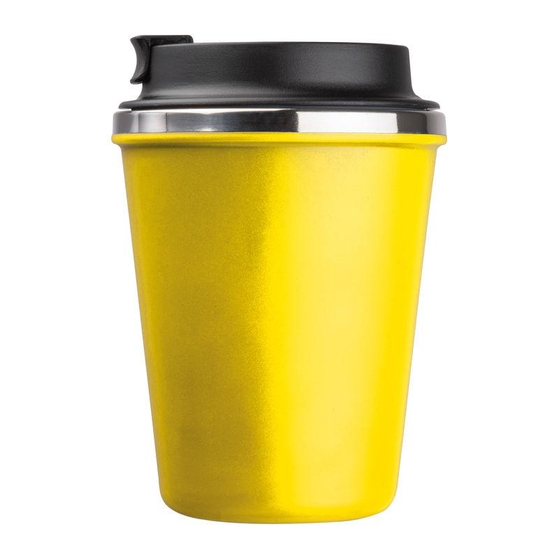Pahar din oțel inoxidabil cu perete dublu, 350 ml Galben