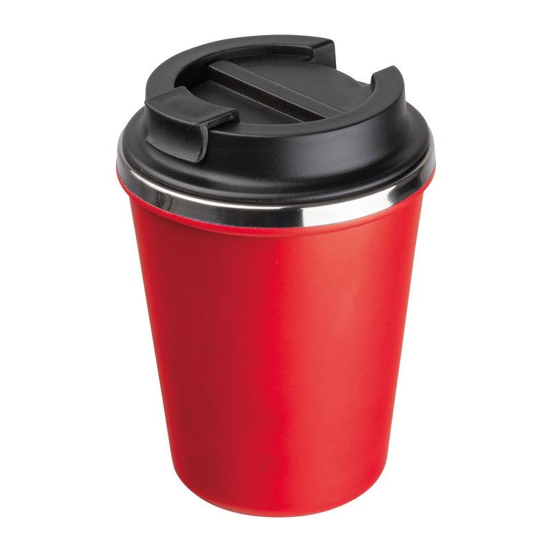 Pahar din oțel inoxidabil cu perete dublu, 350 ml Roșu