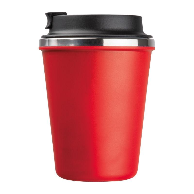 Pahar din oțel inoxidabil cu perete dublu, 350 ml Roșu