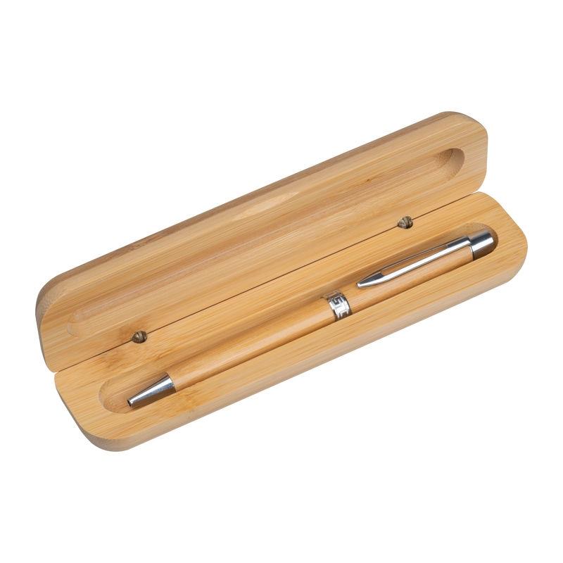 Pix din bambus cu mecanism rotativ în etui Beige