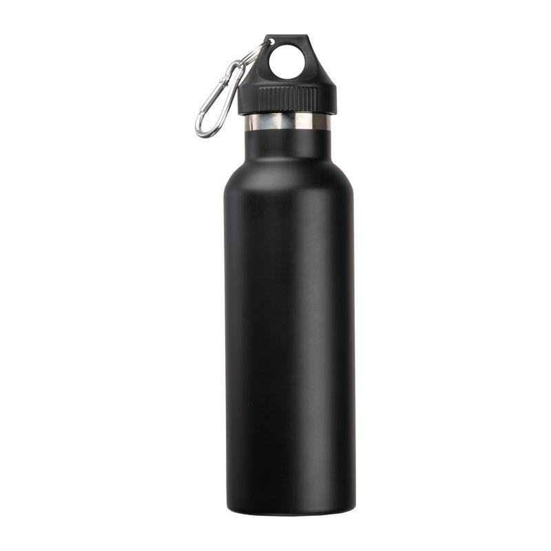 Sticlă termoizolantă cu vid și carabină, 500 ml Negru