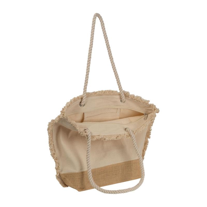 Sacoșă de plajă Oeko-Tex® naturală Beige