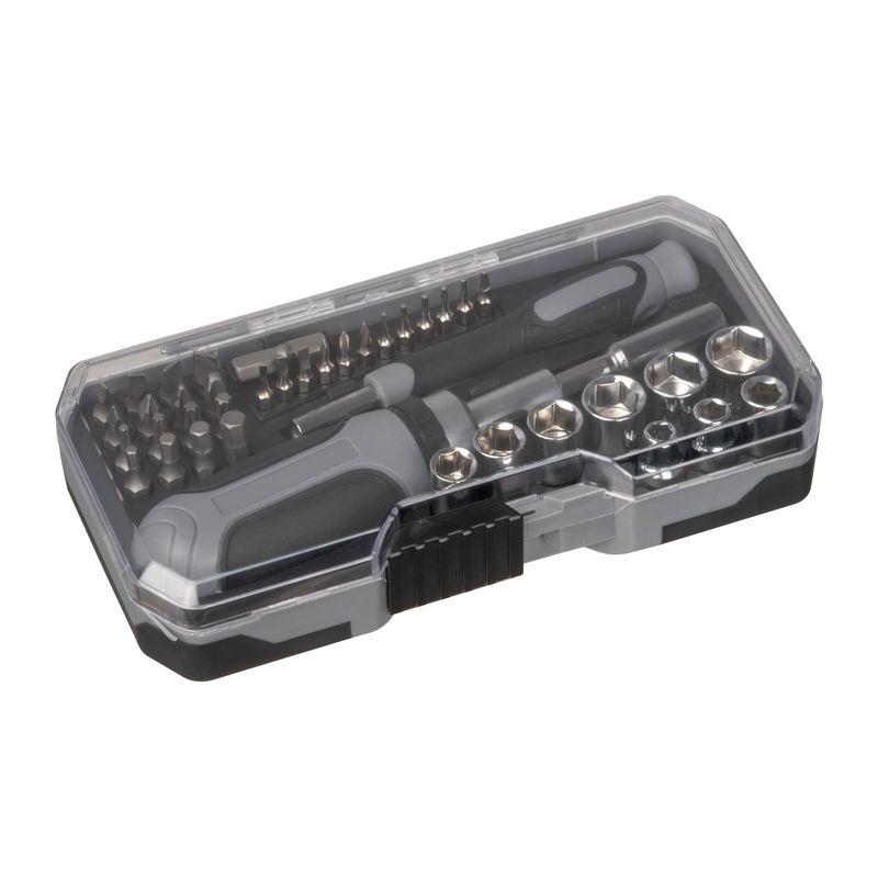 Set de unelte cu clichet, 41 piese Gri