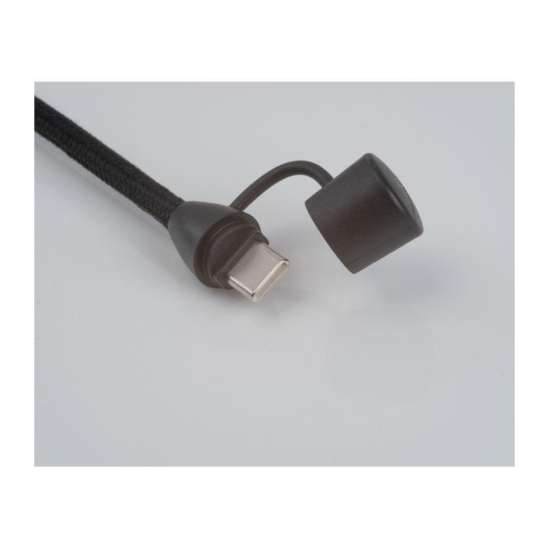 Lanyard cu cablu de încărcare tip C Negru