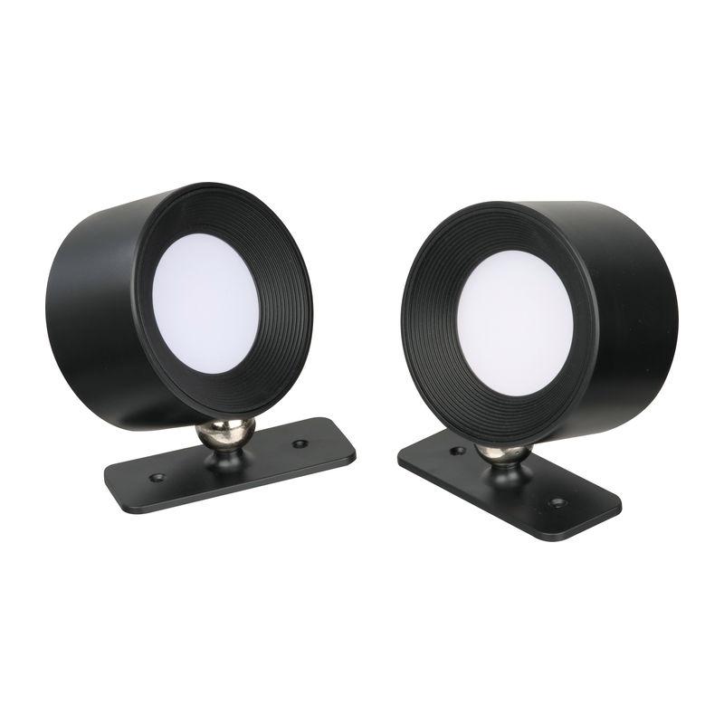 Set de 2 lămpi de perete reîncărcabile Negru