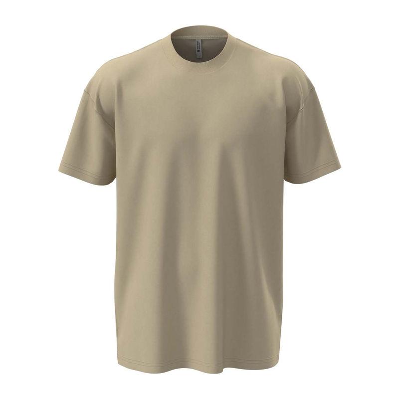 Tricou cu guler la baza gâtului pentru bărbați și femei Tan L