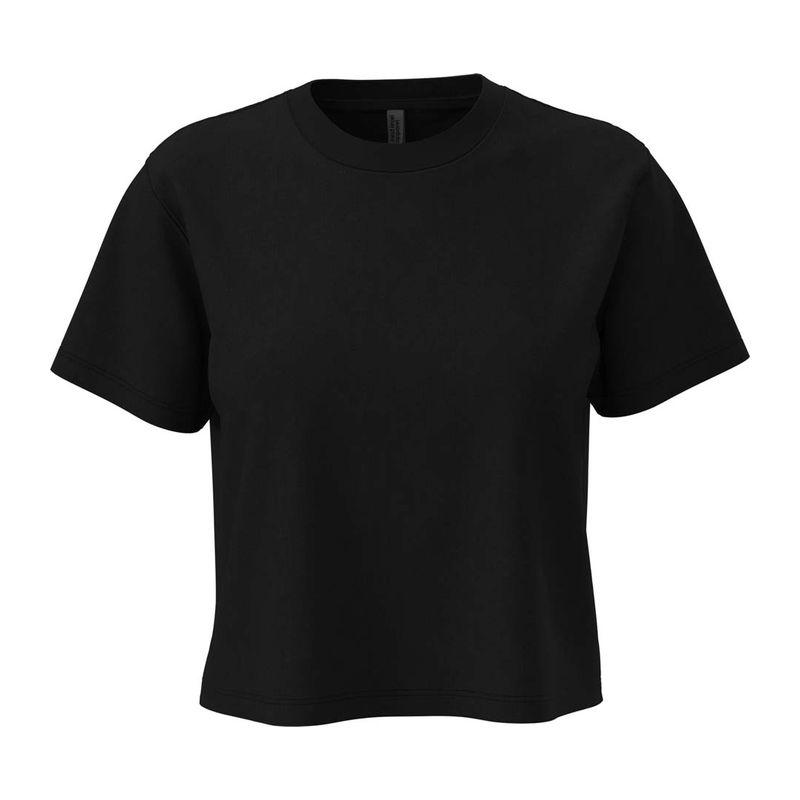 Tricou scurt cu guler la baza gâtului pentru femei