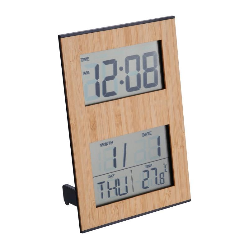 Ceas de birou din bambus Beige