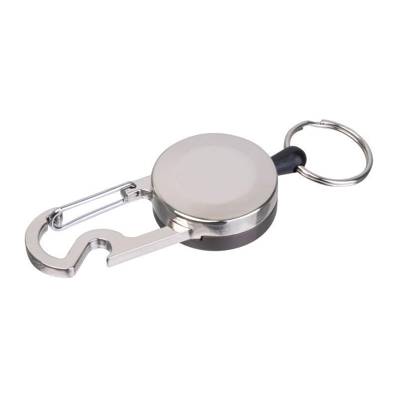 Breloc retractabil cu carabină Negru