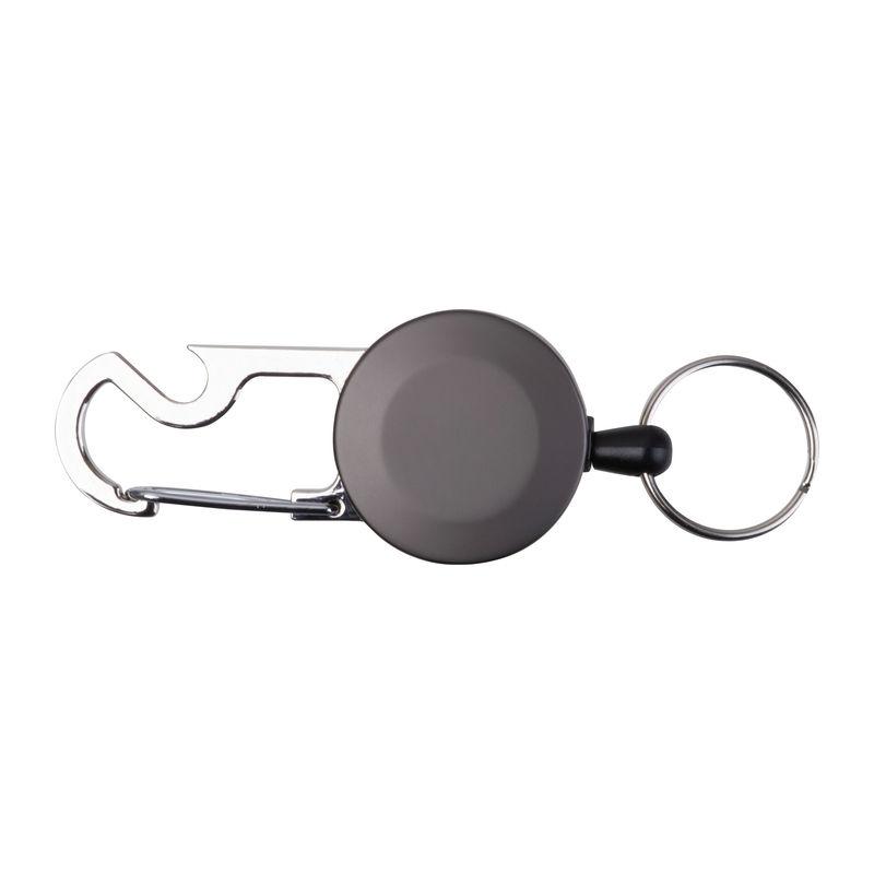 Breloc retractabil cu carabină Negru