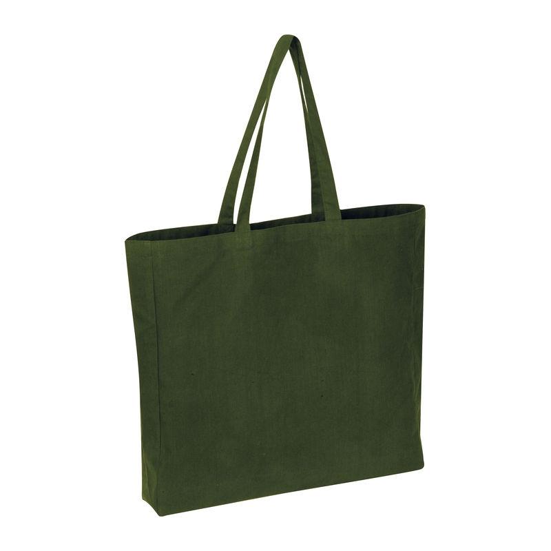 Geantă shopper din bumbac și poliester reciclate Khaki